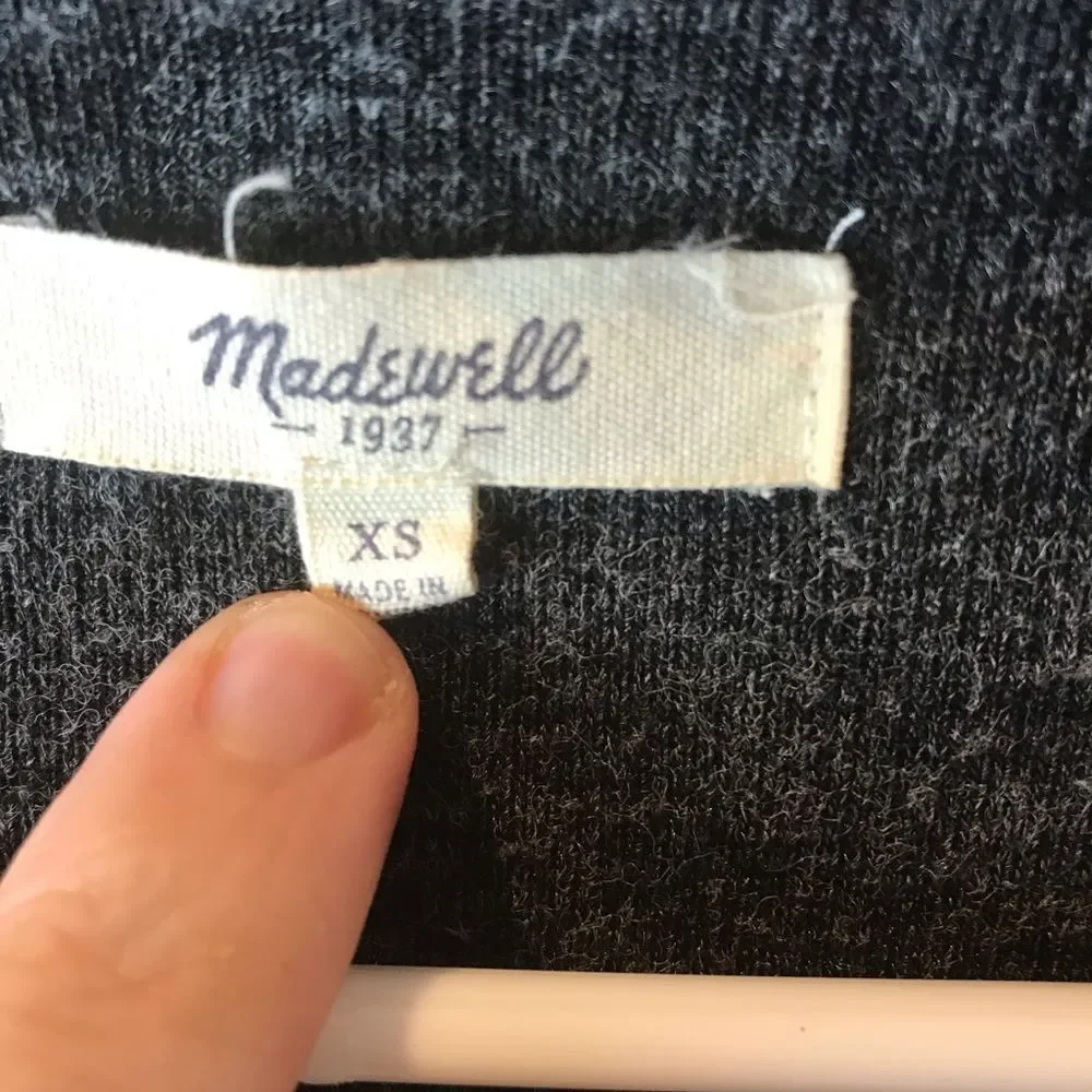 Madewell deep V Neck Gray Sweater